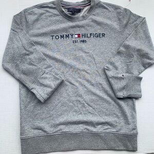 Tommy Hilfiger Light Gray Crewneck Sweatshirt with Logo
